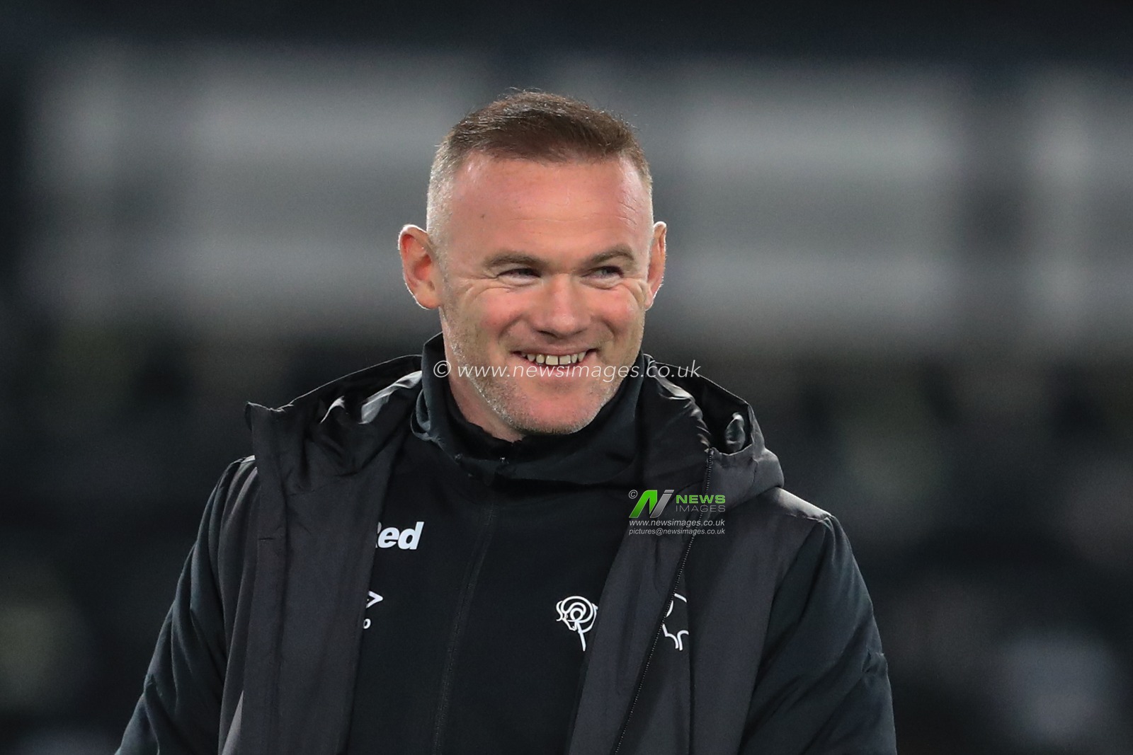 Wayne Rooney interim manager of Derby County during the pre-game warmup
