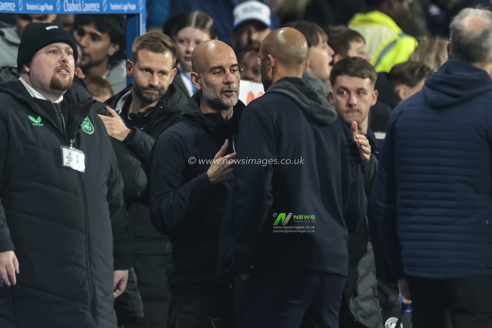 Pep Guardiola manager of Manchester City shakes hands with Lee Grant manager of Huddersfield Town after the final whistle during the Carabao Cup Round 3 match Huddersfield Town vs Manchester City at Accu Stadium, Huddersfield, United Kingdom, 24th September 2025

(Photo by Mark Cosgrove/News Images)