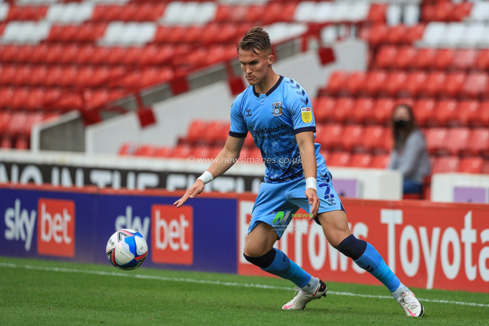 Leo Ostigard (on loan from Brighton & Hove Albion) (2) of Coventry City in action during the game