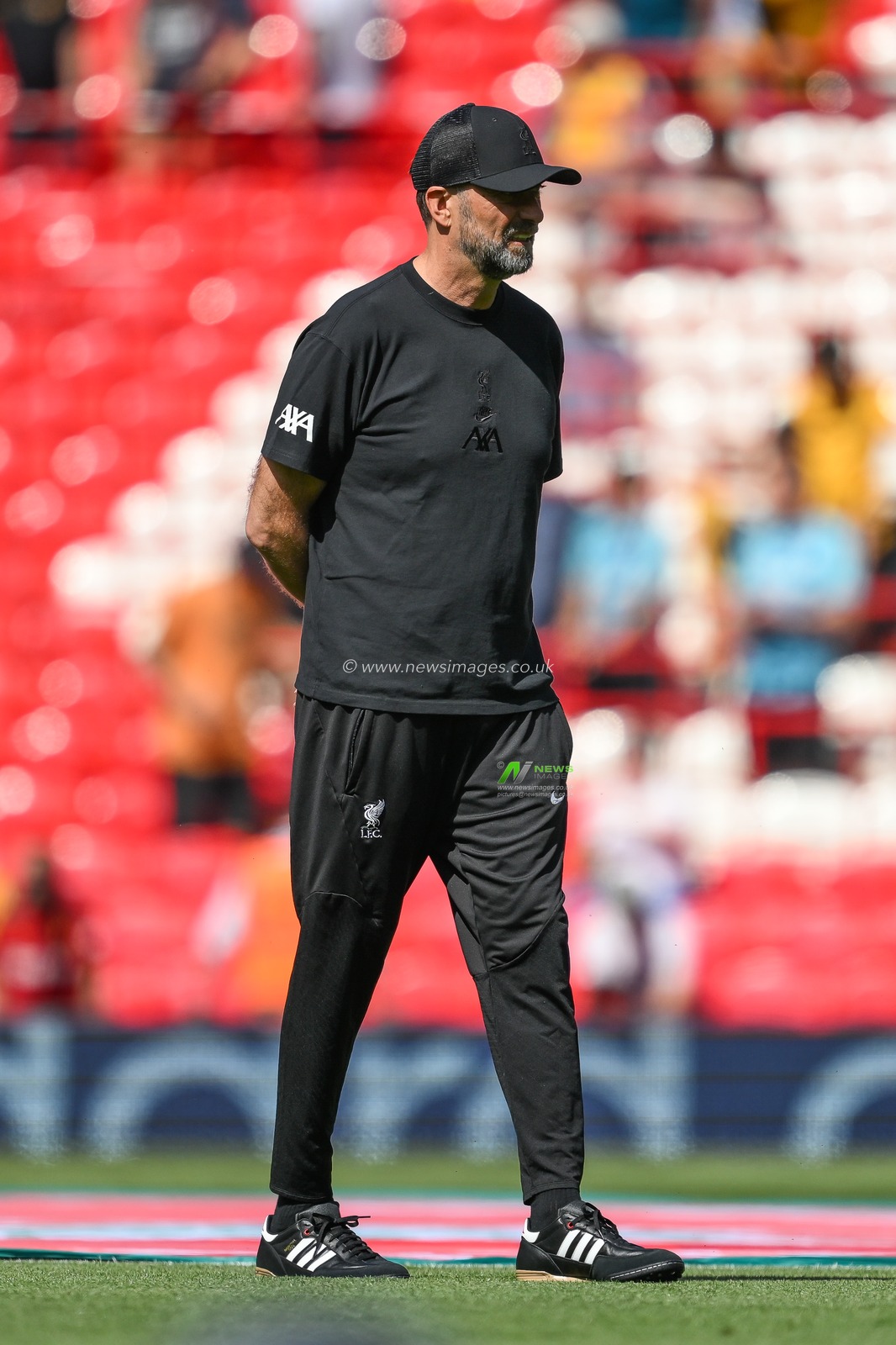 JÃ¼rgen Klopp Manager of Liverpool during the pre-game warmup ahead of the Premier League match Liverpool vs Wolverhampton Wanderers at Anfield, Liverpool, United Kingdom, 19th May 2024

(Photo by Craig Thomas/News Images)