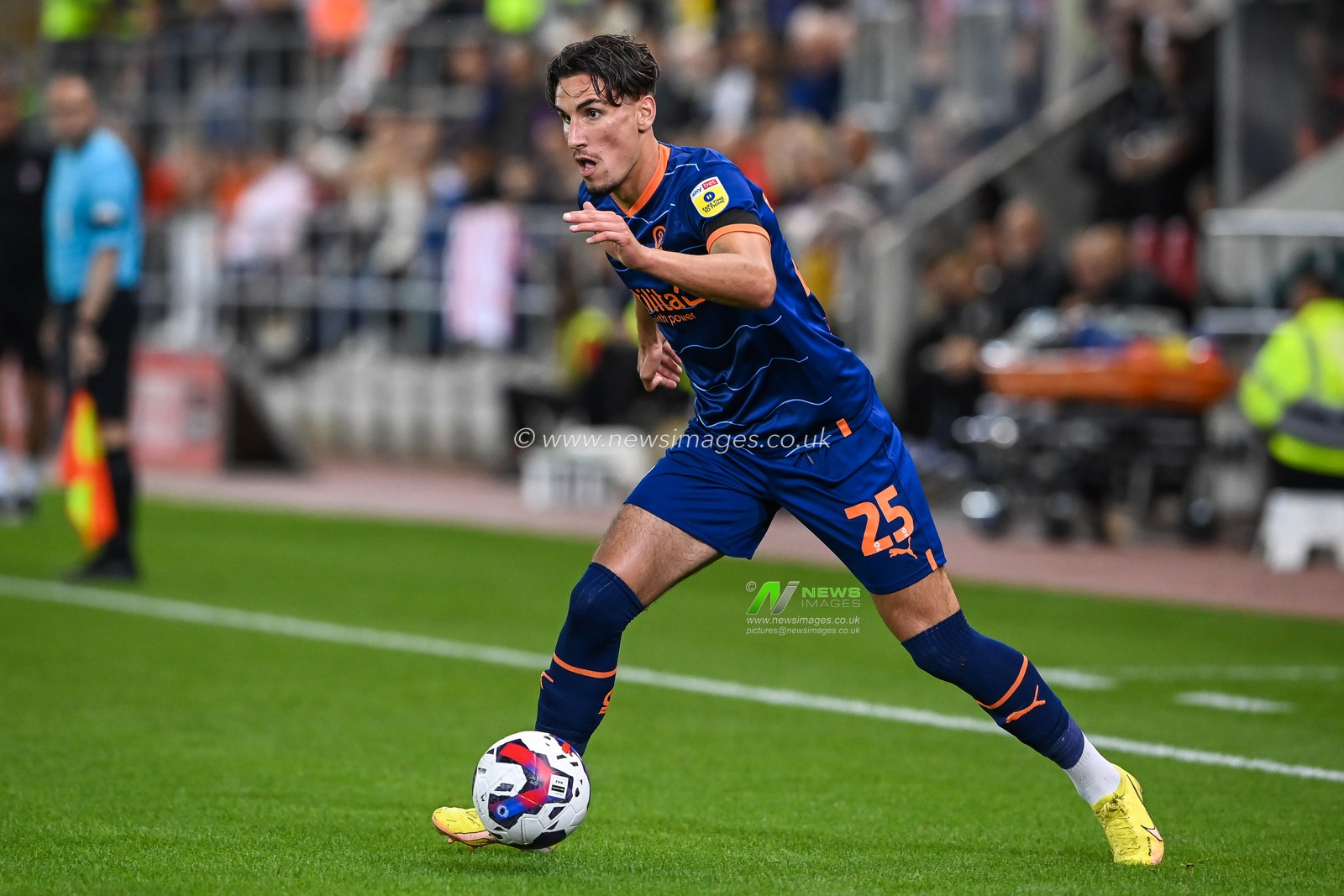 Theo Corbeanu #25 of Blackpool in action during the Sky Bet Championship match Rotherham United vs Blackpool at New York Stadium, Rotherham, United Kingdom, 14th September 2022

(Photo by Craig Thomas/News Images)