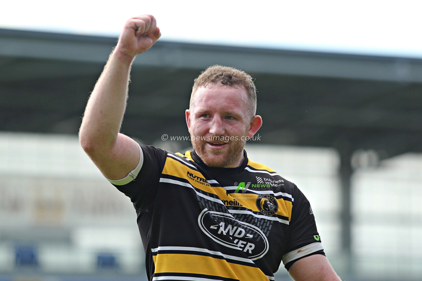 Connor Fitzsimmons of York Knights RLFC celebrates after  the Betfred Championship match York City Knights vs Featherstone Rovers at LNER Community Stadium, York, United Kingdom, 29th June 2025

(Photo by Sam Eaden/News Images)