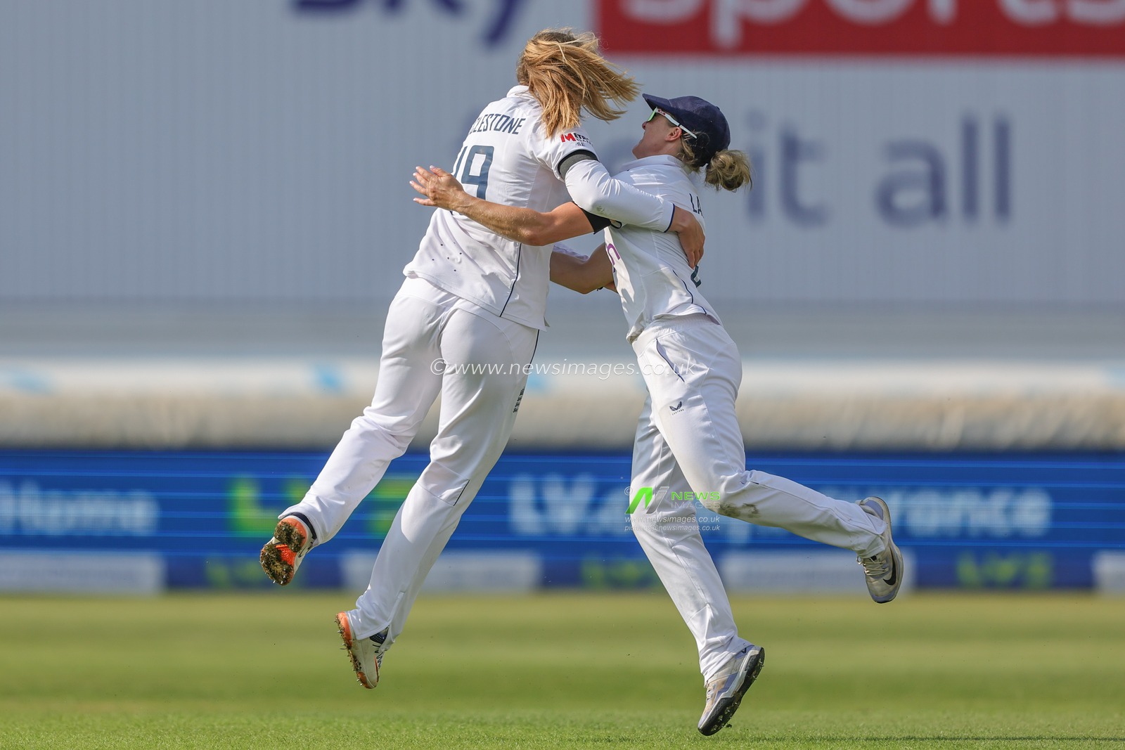 Sophie Ecclestone of England celebrates bowling out Alyssa Healy of Australia during the Metro Bank Women's Ashes 2023 match England vs Australia at Trent Bridge, Nottingham, United Kingdom, 22nd June 2023

(Photo by Mark Cosgrove/News Images)