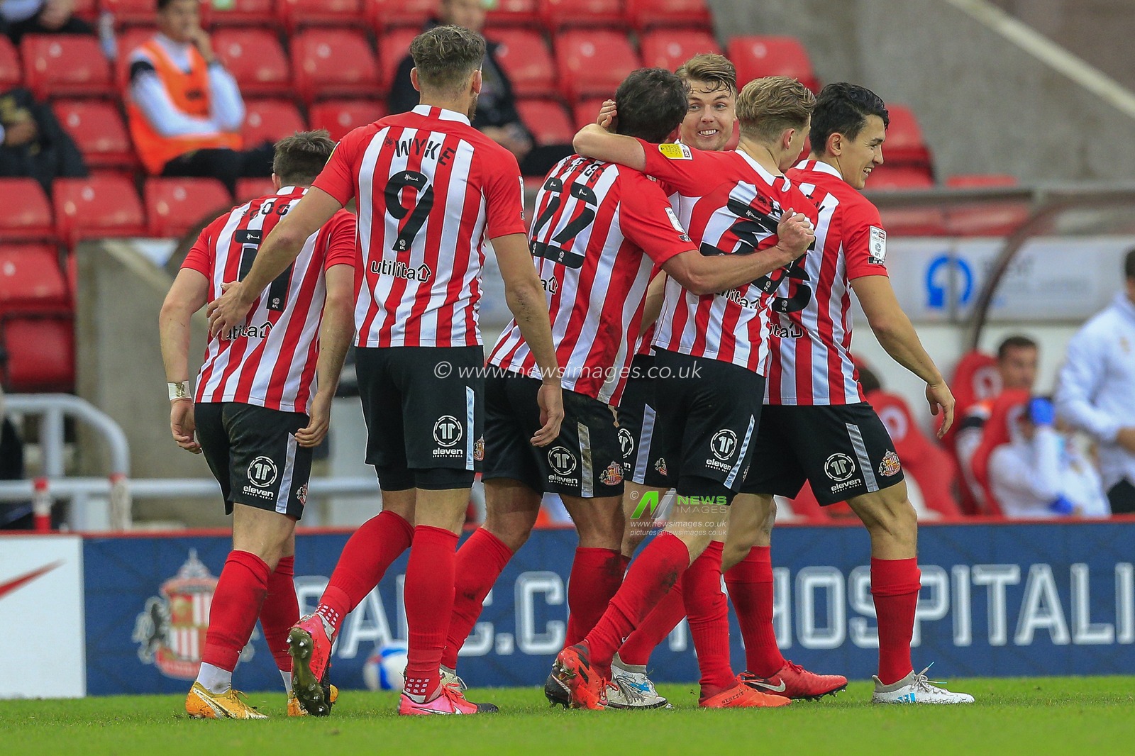 CELEBRATION Max Power #6 of Sunderland celebrates his goal to make it 1-0