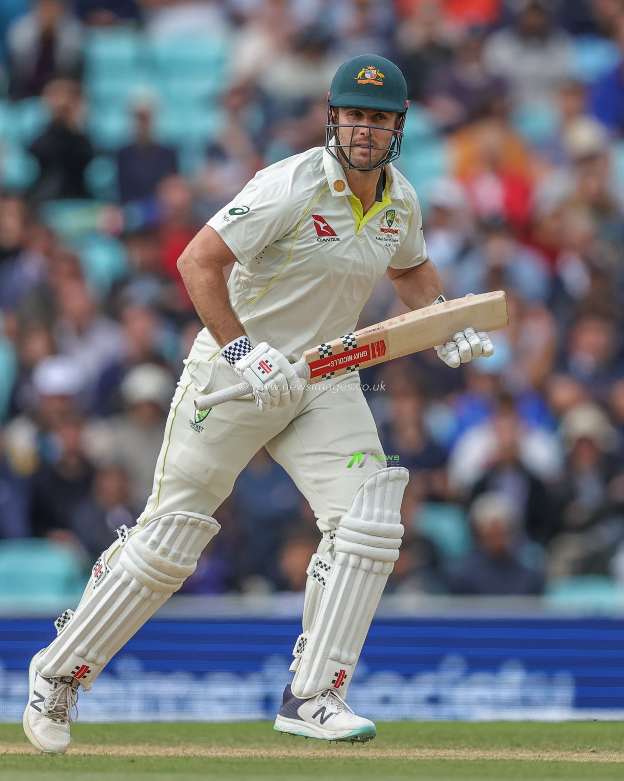 Mitchell Marsh of Australia makes one run during the LV= Insurance Ashes Fifth Test Series Day Five England v Australia at The Kia Oval, London, United Kingdom, 31st July 2023

(Photo by Mark Cosgrove/News Images)