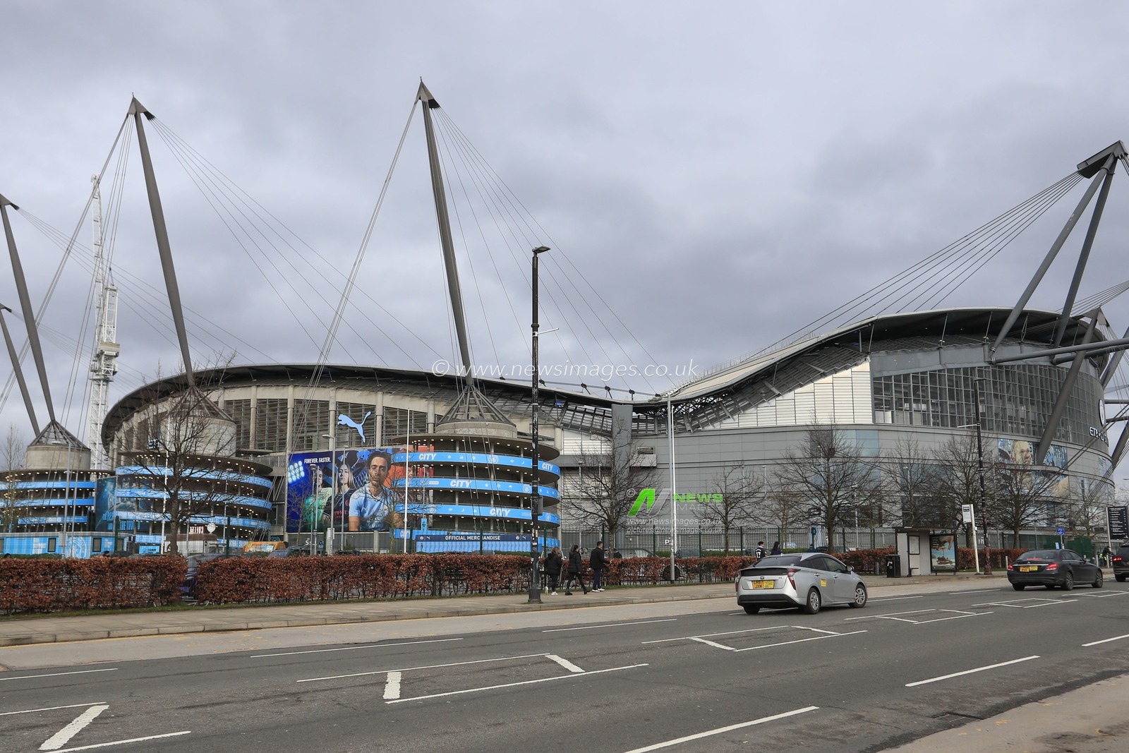 Exterior view of the stadium ahead of the Premier League match Manchester City vs Chelsea at Etihad Stadium, Manchester, United Kingdom, 17th February 2024

(Photo by Conor Molloy/News Images)