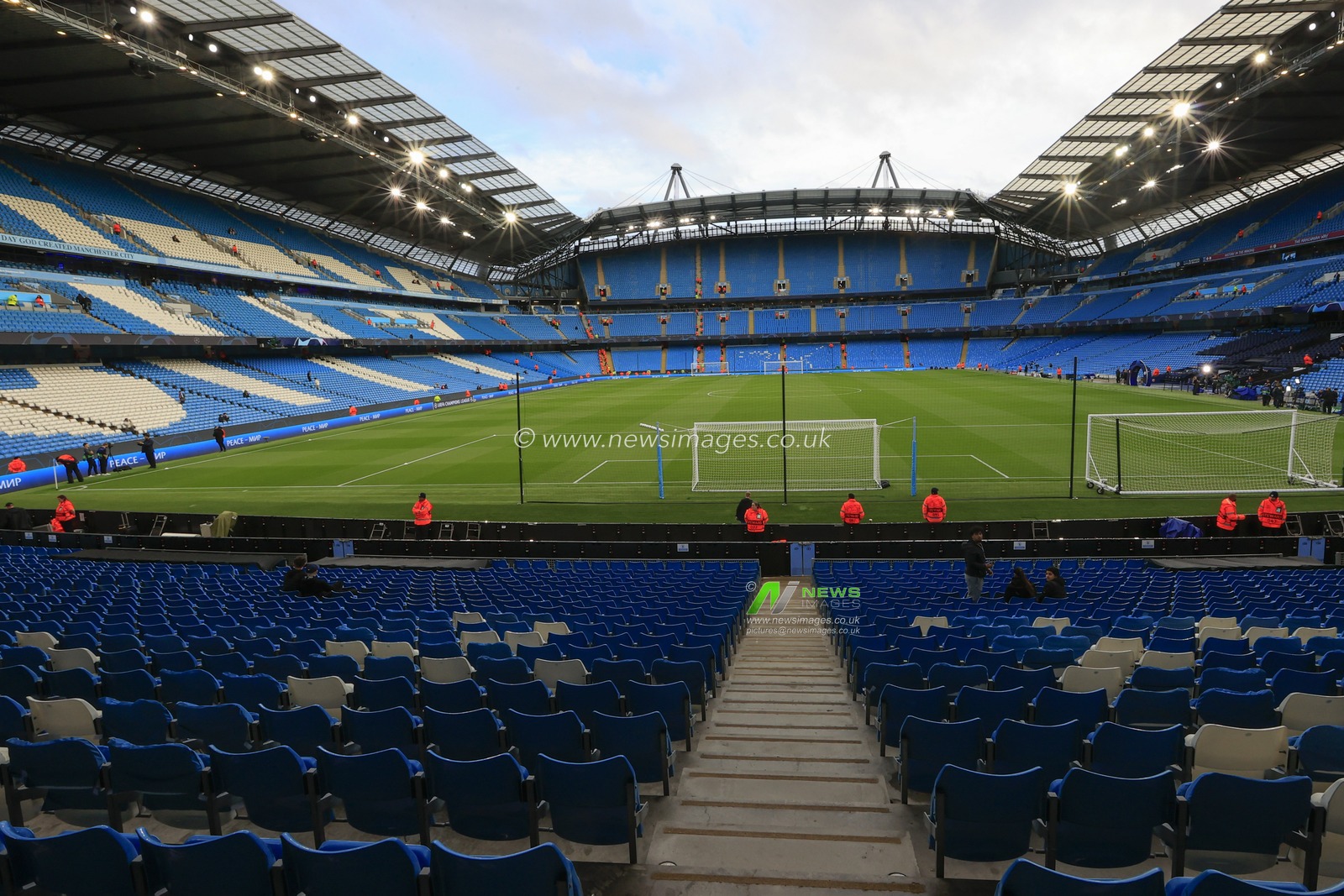 Interior view of the Etihad Stadium ahead of the UEFA Champions League match Manchester City vs Red Star Belgrade at Etihad Stadium, Manchester, United Kingdom, 19th September 2023

(Photo by Conor Molloy/News Images)