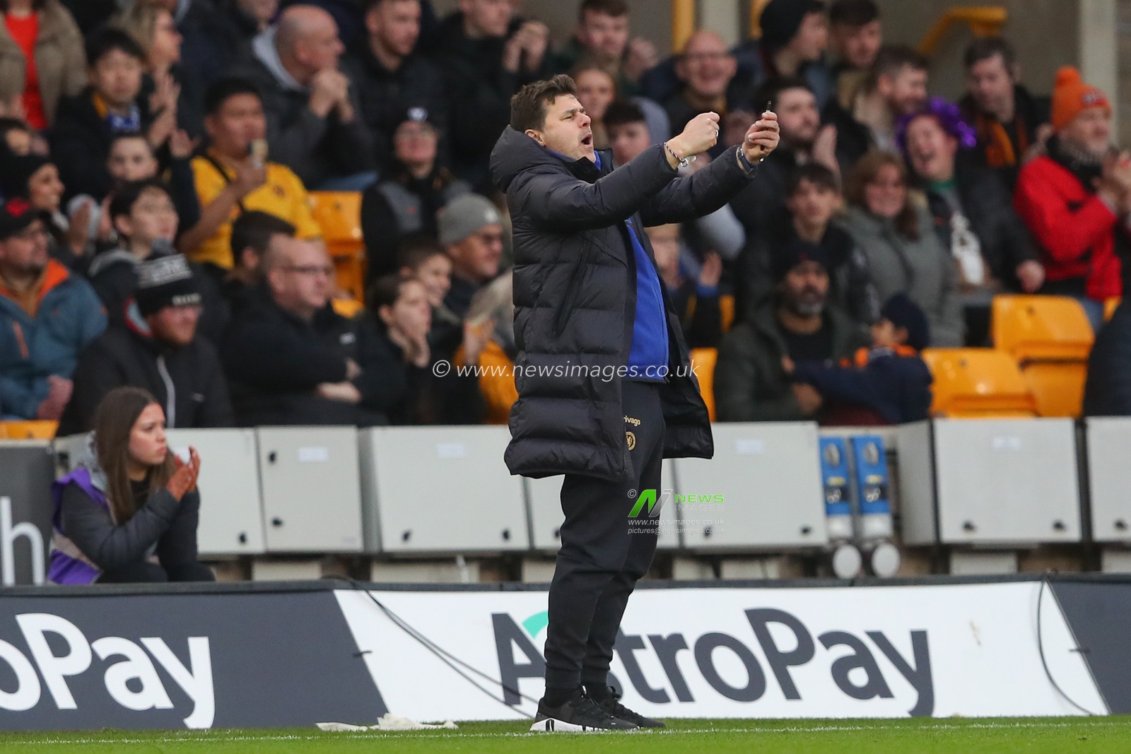 Mauricio Pochettino manager of Chelsea reacts during the Premier League match Wolverhampton Wanderers vs Chelsea at Molineux, Wolverhampton, United Kingdom, 24th December 2023

(Photo by Gareth Evans/News Images)
