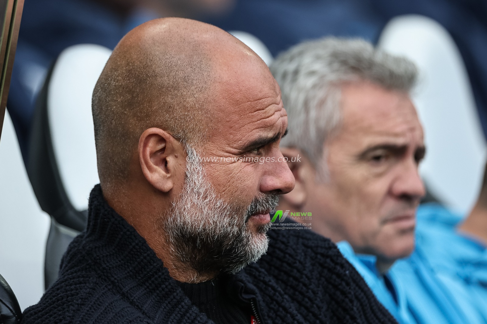 Pep Guardiola manager of Manchester City during the Premier League match Newcastle United vs Manchester City at St. James's Park, Newcastle, United Kingdom, 28th September 2024

(Photo by Mark Cosgrove/News Images)