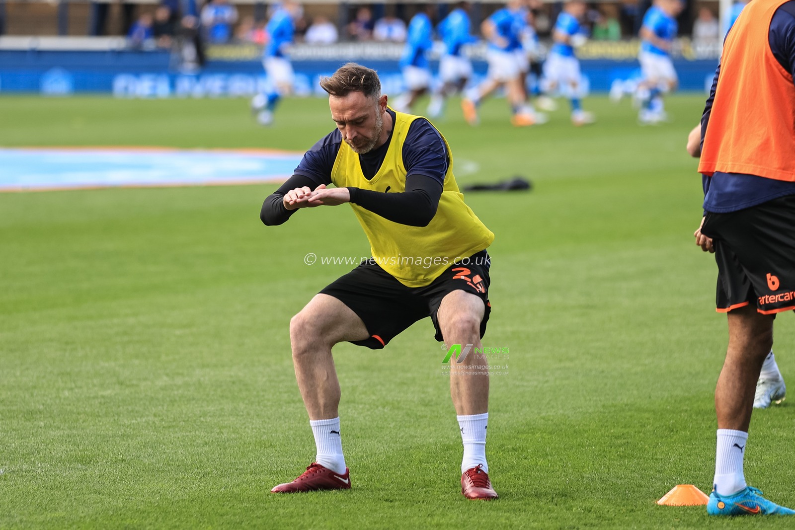 Richard Keogh #26 of Blackpool during the pre-game warmup