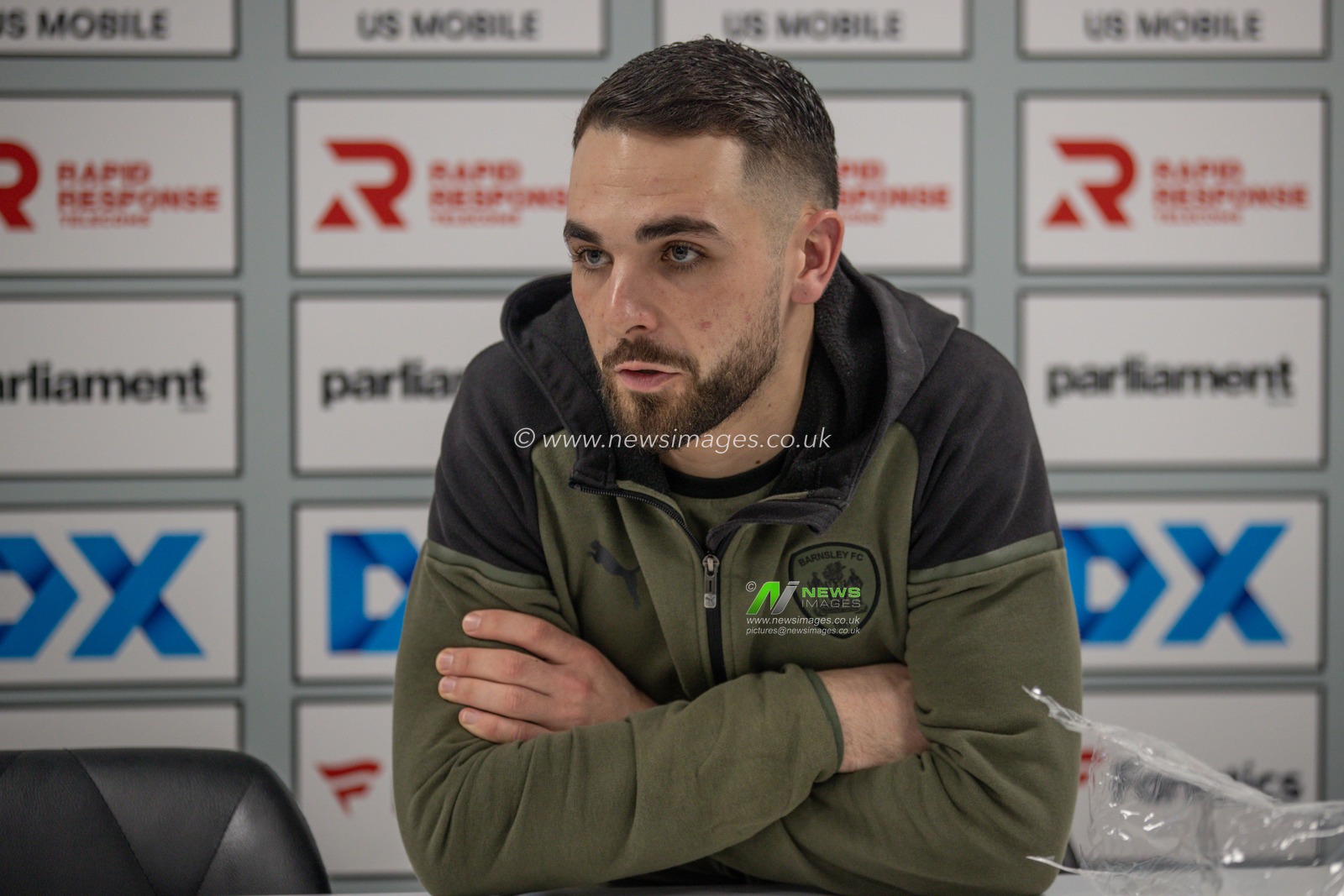 Adam Phillips of Barnsley speaks in the post match press conference during the Sky Bet League 1 match Barnsley vs Leyton Orient at Oakwell, Barnsley, United Kingdom, 10th February 2024

(Photo by Alfie Cosgrove/News Images)