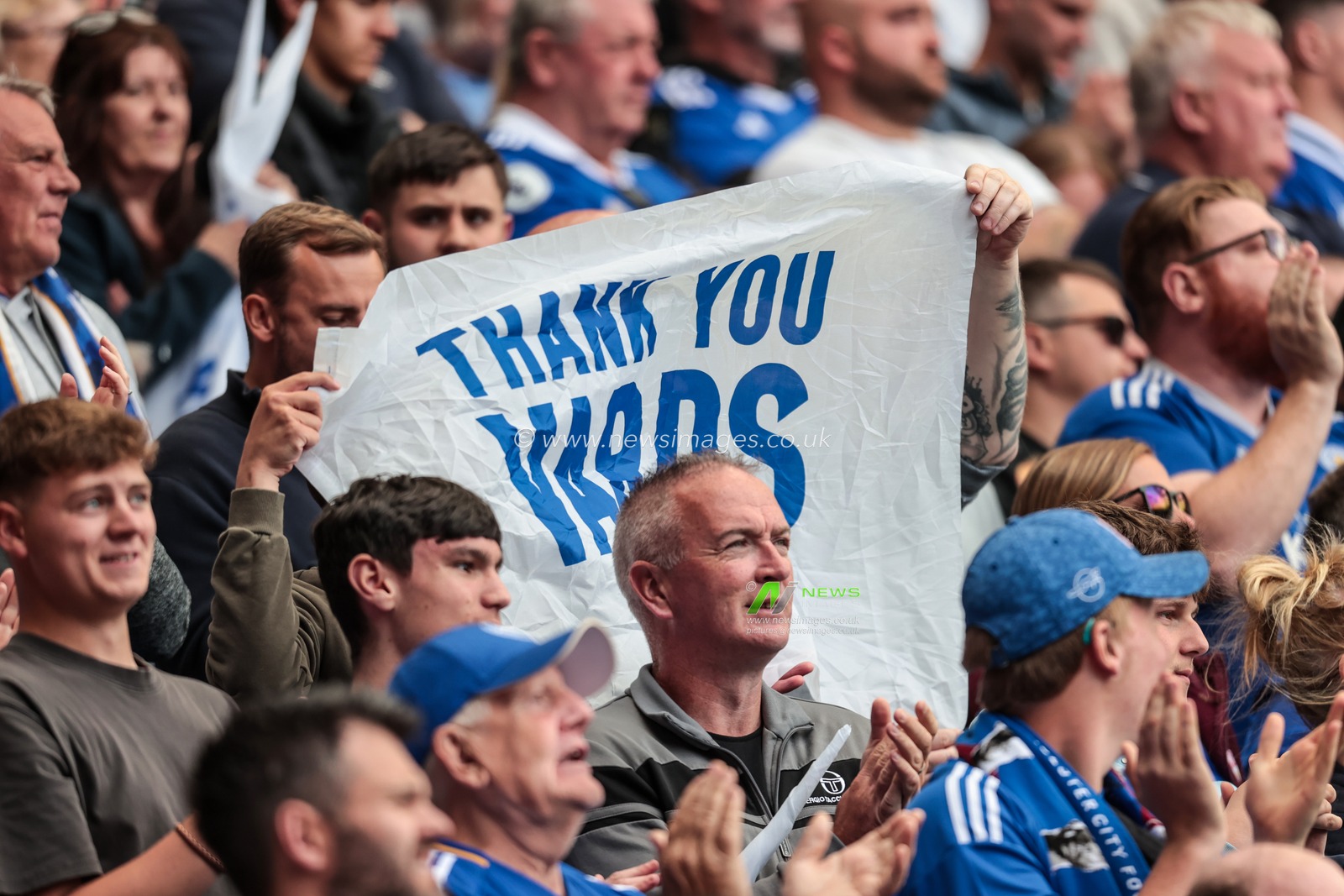Leicester City fans during the Premier League match Leicester City vs Ipswich Town at King Power Stadium, Leicester, United Kingdom, 18th May 2025

(Photo by Richard Bierton/News Images)