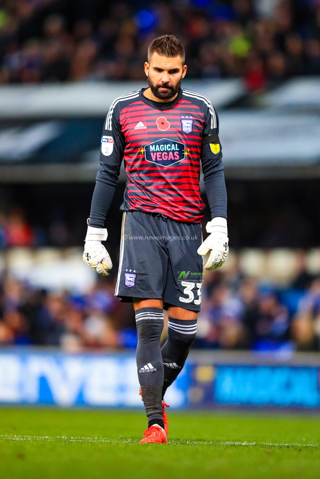 3rd November 2018, Portman Road, Ipswich, England; Sky Bet Championship Preston North End  ; Bartosz Bialkowski (33) of Ipswich

Credit: Georgie Kerr/News Images,

English Football League images are subject to DataCo Licence