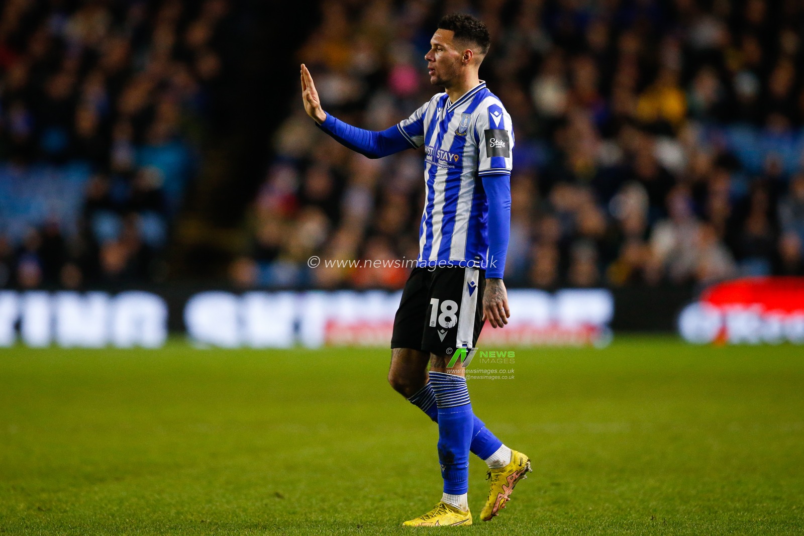 Marvin Johnson #18 of Sheffield Wednesday during the Emirates FA Cup Third Round match Sheffield Wednesday vs Newcastle United at Hillsborough, Sheffield, United Kingdom, 7th January 2023

(Photo by Ben Early/News Images)