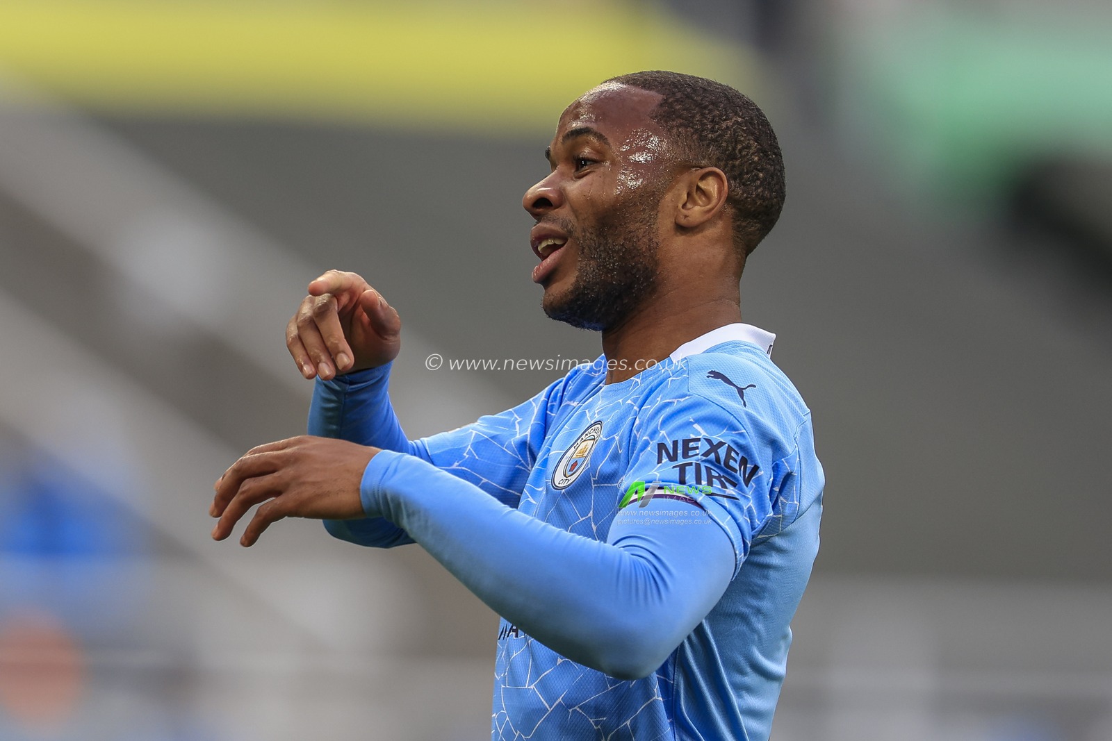 Raheem Sterling #7 of Manchester City during the game