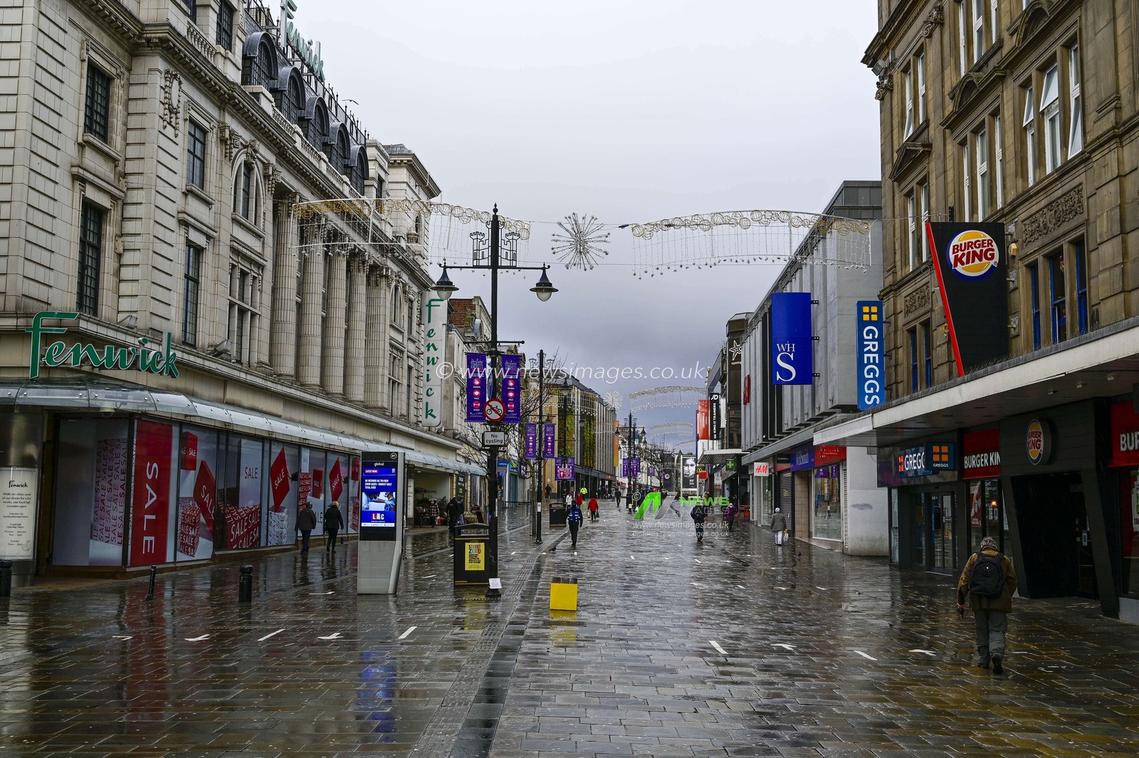 Northumberland Street in Newcastle upon Tyne is quiet after Prime Minister Boris Johnson announces new national lockdown for England expected to last until mid February at the earliest