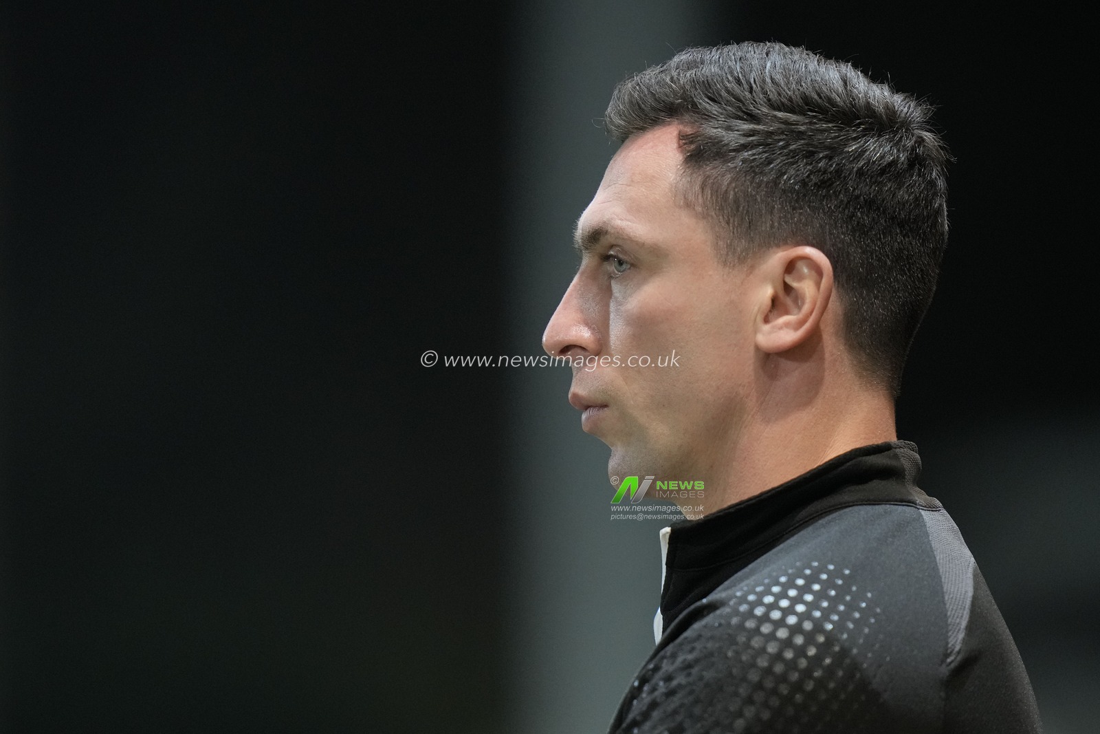 Scott Brown manager of Fleetwood Town watches his players during the warm up before the Emirates FA Cup Fourth Round Reply match Fleetwood Town vs Sheffield Wednesday at Highbury Stadium, Fleetwood, United Kingdom, 7th February 2023

(Photo by Steve Flynn/News Images)