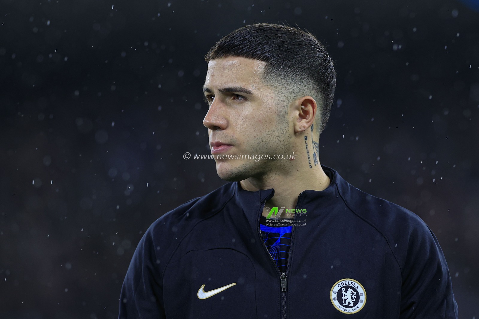 Enzo Fernandez of Chelsea lines up for the Premier League match Manchester City vs Chelsea at Etihad Stadium, Manchester, United Kingdom, 17th February 2024

(Photo by Conor Molloy/News Images)