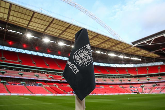 England corner flag during the UEFA Nations League, League B - Group 2 match England vs Republic of Ireland at Wembley Stadium, London, United Kingdom, 17th November 2024

(Photo by Gareth Evans/News Images)