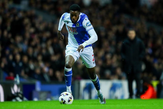 Ryan Alebiosu of Blackburn Rovers with ball at his feet during the Sky Bet Championship match Blackburn Rovers vs Preston North End at Ewood Park, Blackburn, United Kingdom on 20 February 2026

(Photo by Jorge Horsted/News Images)