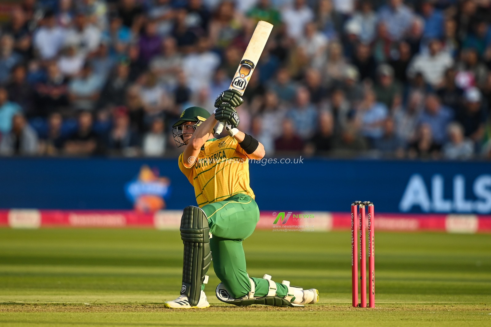 Tristan Stubbs of South Africa hits a six (6)