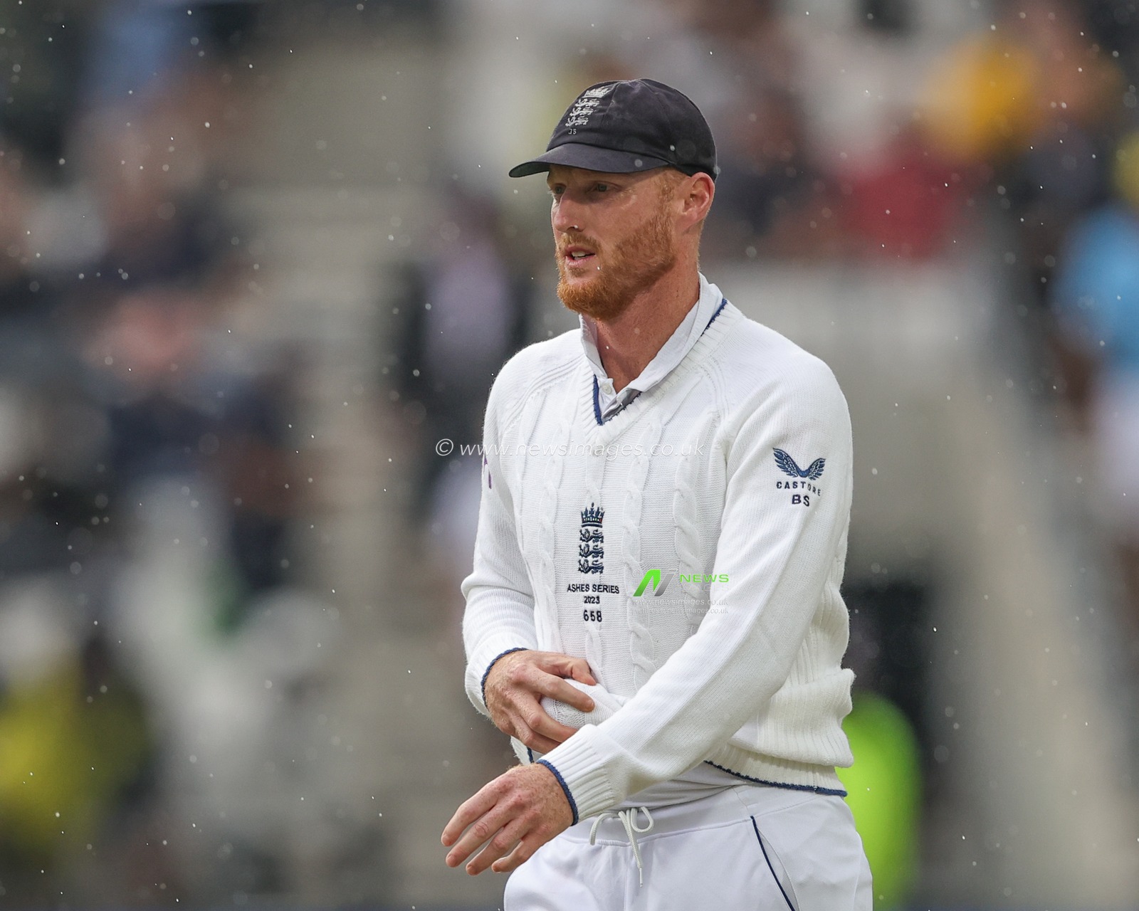 Ben Stokes of England leads England in as it starts to rain during the LV= Insurance Ashes Third Test Series Day 3 England v Australia at Headingley Stadium, Leeds, United Kingdom, 8th July 2023

(Photo by Mark Cosgrove/News Images)