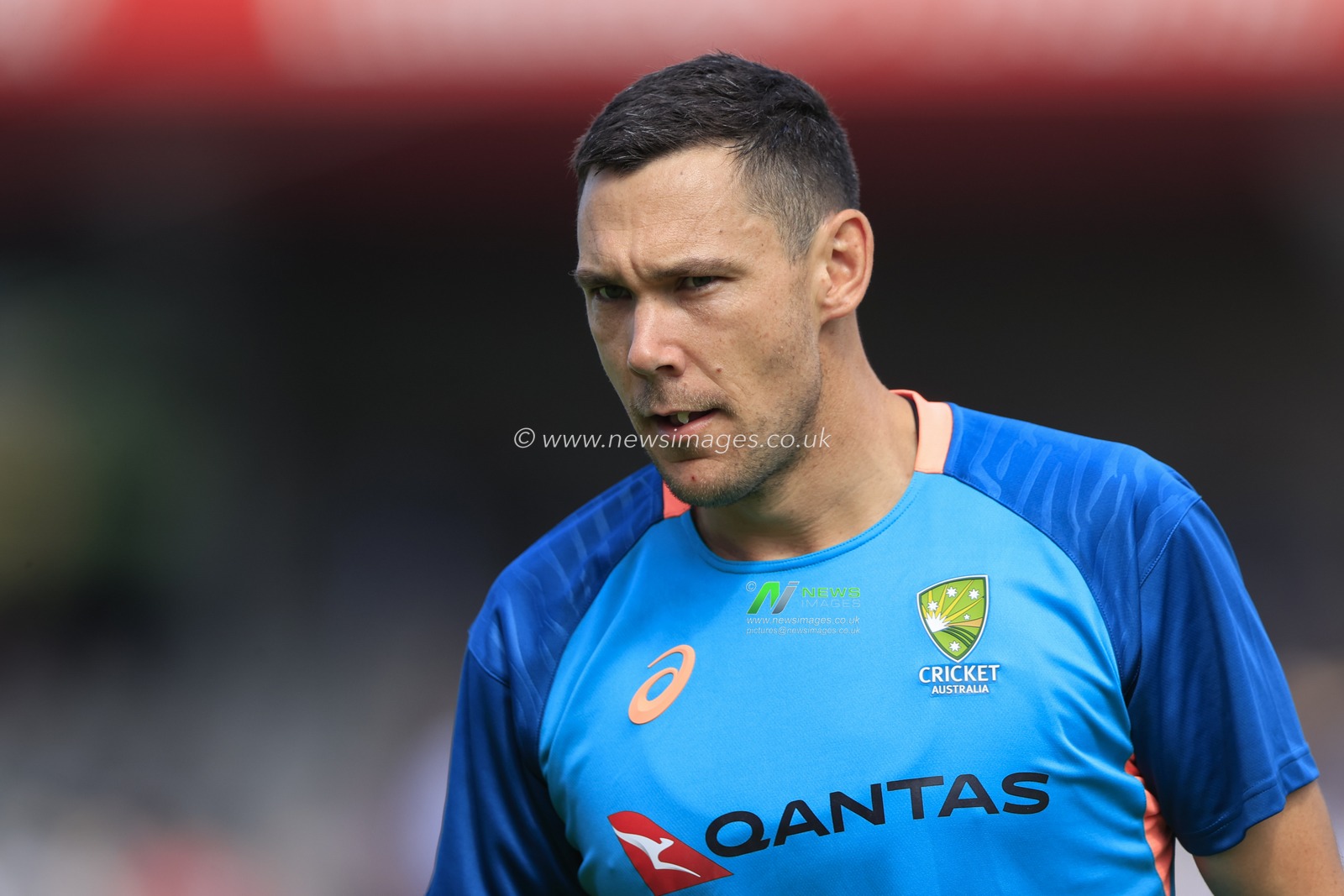 Scott Boland of Australia during the warm up ahead of the LV= Insurance Ashes Fourth Test Series Day Two England vs Australia at Old Trafford, Manchester, United Kingdom, 20th July 2023

(Photo by Conor Molloy/News Images)