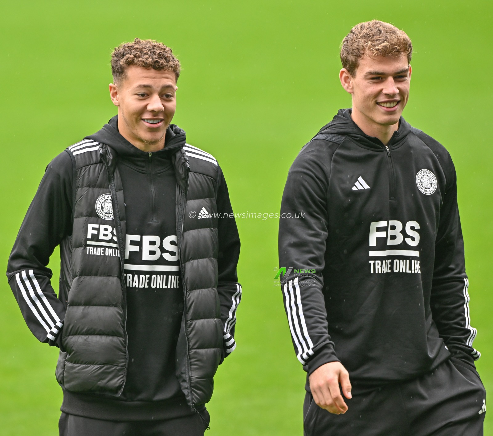 Kasey McAteer #35 of Leicester City and Dennis Praet #26 of Leicester City come off the pitch following a inspection of the pitch ahead of the match, during the Sky Bet Championship match Blackburn Rovers vs Leicester City at Ewood Park, Blackburn, United Kingdom, 1st October 2023

(Photo by Cody Froggatt/News Images)