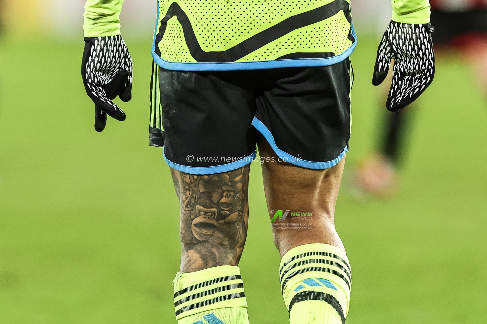 Tattoo on the back of Gabriel Jesus of Arsenal leg during the Premier League match Sheffield United vs Arsenal at Bramall Lane, Sheffield, United Kingdom, 4th March 2024

(Photo by Mark Cosgrove/News Images)