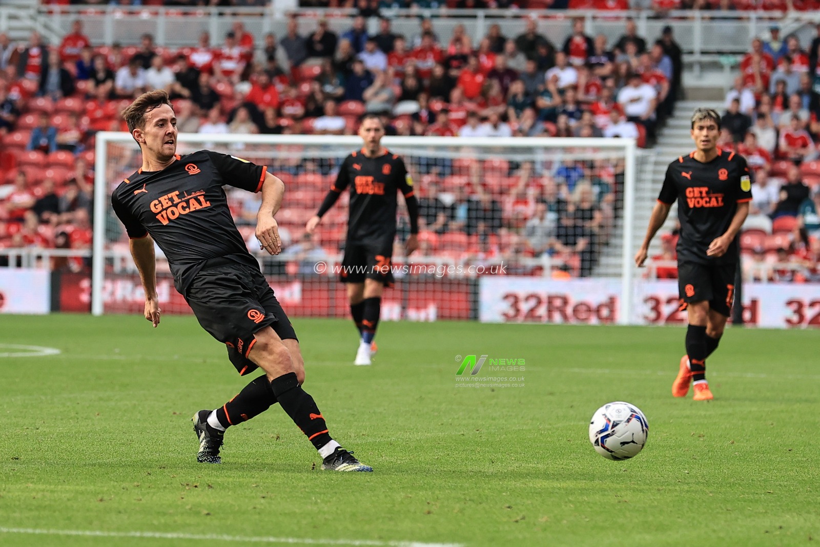 Ryan Wintle #8 of Blackpool in action during the game