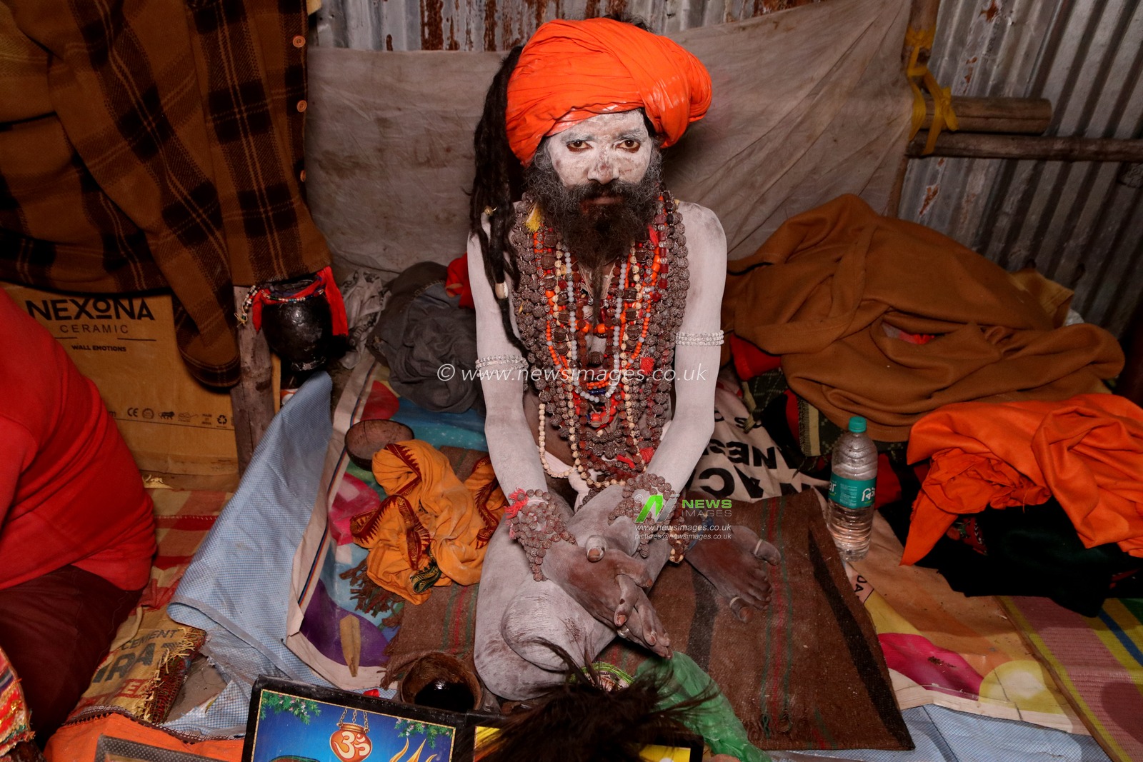 A Naga saint  at a transit camp of the Gangasagar fair in Kolkata, India, on January 7, 2025. The Gangasagar Mela is an annual Hindu festival held at Gangasagar, West Bengal, where the Ganges River meets the Bay of Bengal. The fair takes place at Kapilmuni's ashram on Gangasagar every year on Makar Sankranti.Pictures by Debajyoti Chakraborty.(Photo: Debajyoti Chakraborty/News Images)