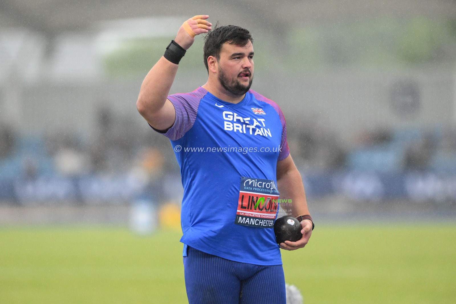 Lincoln encourages the crowd during the Microplus UK Athletics Championships Day 1 at Manchester Regional Arena, Manchester, United Kingdom, 29th June 2024

(Photo by Craig Thomas/News Images)