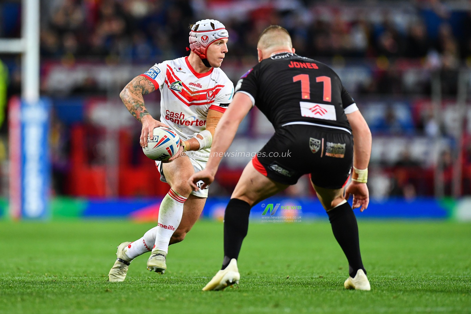 12th October 2019, Old Trafford, Manchester, England; The Grand Final 2019, Saint Helens v Salford Red Devils : Theo Fages (6) of Saint Helens in action

Credit: Craig Thomas/News Images