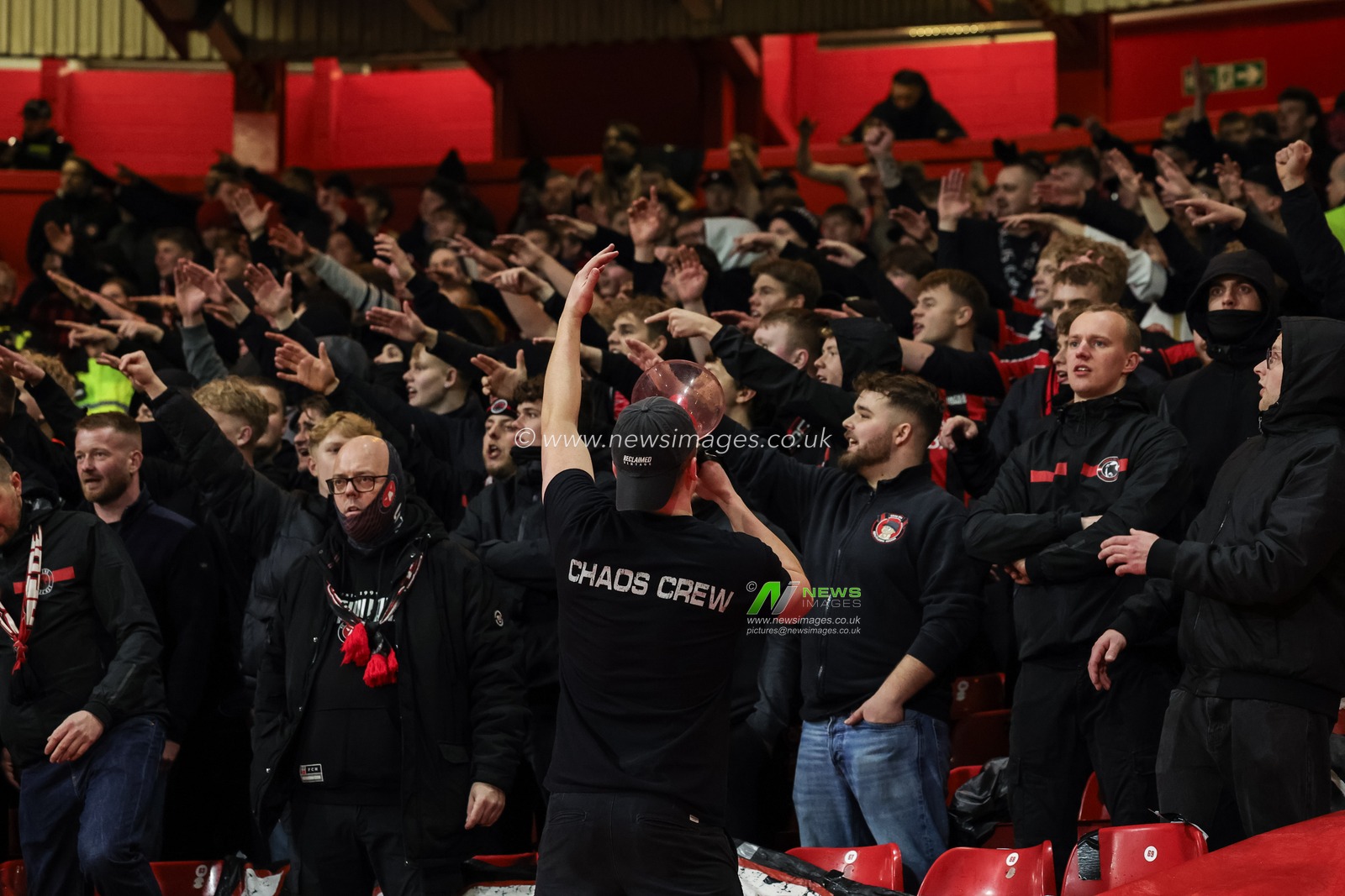 Midtjylland fans sing away during the UEFA Europa League Last 16 match Nottingham Forest vs FC Midtjylland at City Ground, Nottingham, United Kingdom on 12 March 2026

(Photo by Alfie Cosgrove/News Images)