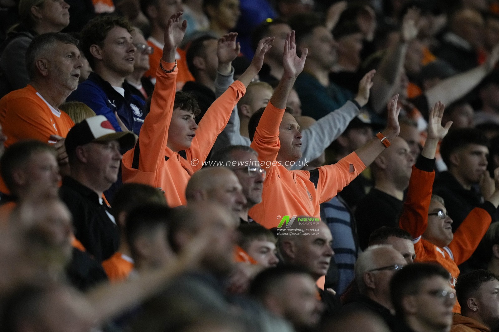 Blackpool fans cheer on their side during the Sky Bet League 1 match Blackpool vs Port Vale at Bloomfield Road, Blackpool, United Kingdom, 15th August 2023

(Photo by Steve Flynn/News Images)
