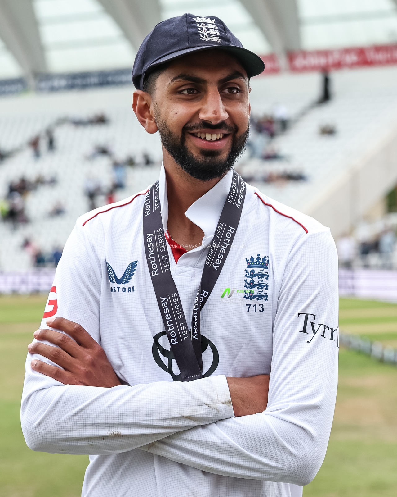 Player of the Series Shoaib Bashir of England during the Rothesay Test Match Day 3 England vs Zimbabwe at Trent Bridge, Nottingham, United Kingdom, 24th May 2025

(Photo by Mark Cosgrove/News Images)