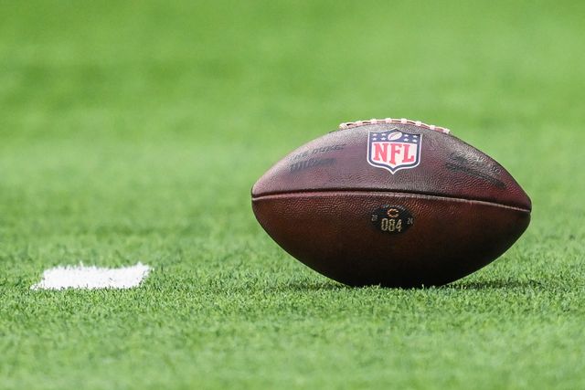 NFL match ball during the Week 6 match Chicago Bears vs Jacksonville Jaguars at Tottenham Hotspur Stadium, London, United Kingdom, 13th October 2024

(Photo by Craig Thomas/News Images)