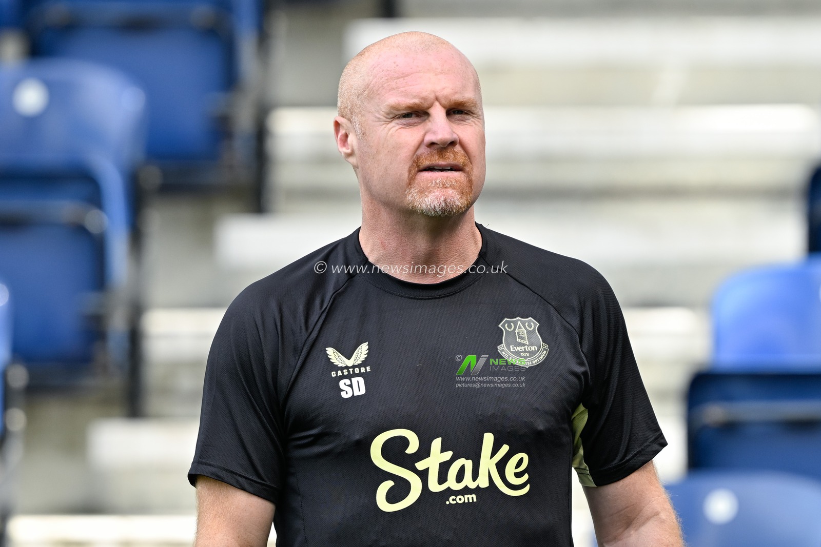 Sean Dyche Manager of Everton inspects the pitch ahead of the Pre-season friendly match Preston North End vs Everton at Deepdale, Preston, United Kingdom, 3rd August 2024

(Photo by Cody Froggatt/News Images)