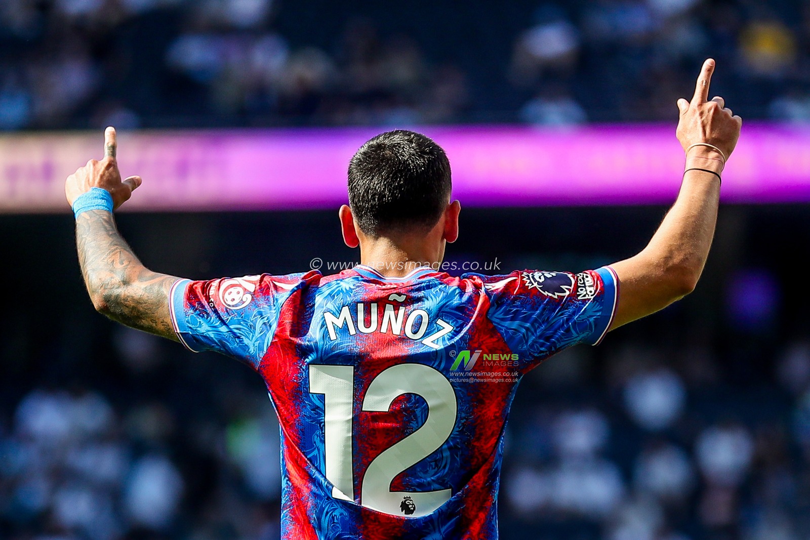 Daniel Munoz of Crystal Palace celebrates after the teams victory following the Premier League match Tottenham Hotspur vs Crystal Palace at Tottenham Hotspur Stadium, London, United Kingdom, 11th May 2025

(Photo by Izzy Poles/News Images)