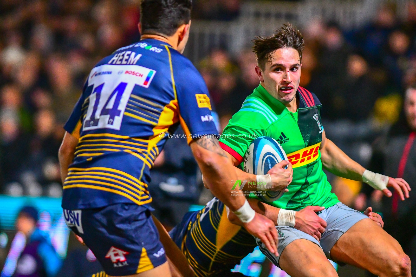 23rd November 2018, Sixways Stadium , Worcester, England; Gallagher Premiership, Worcester v Harlequins; Cadan Murley of Harlequins breaks for the corner

Credit: Gareth Dalley/News Images