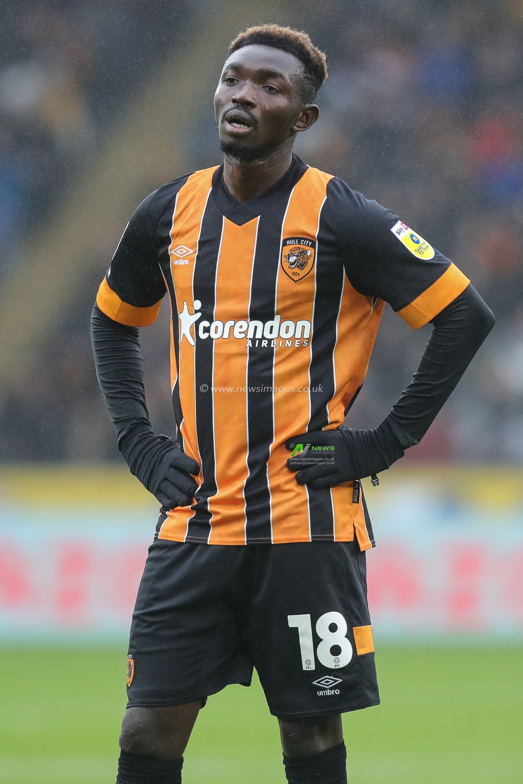 Adama TraorÃ© #18 of Hull City during the Sky Bet Championship match Hull City vs Rotherham United at MKM Stadium, Hull, United Kingdom, 1st April 2023

(Photo by James Heaton/News Images)