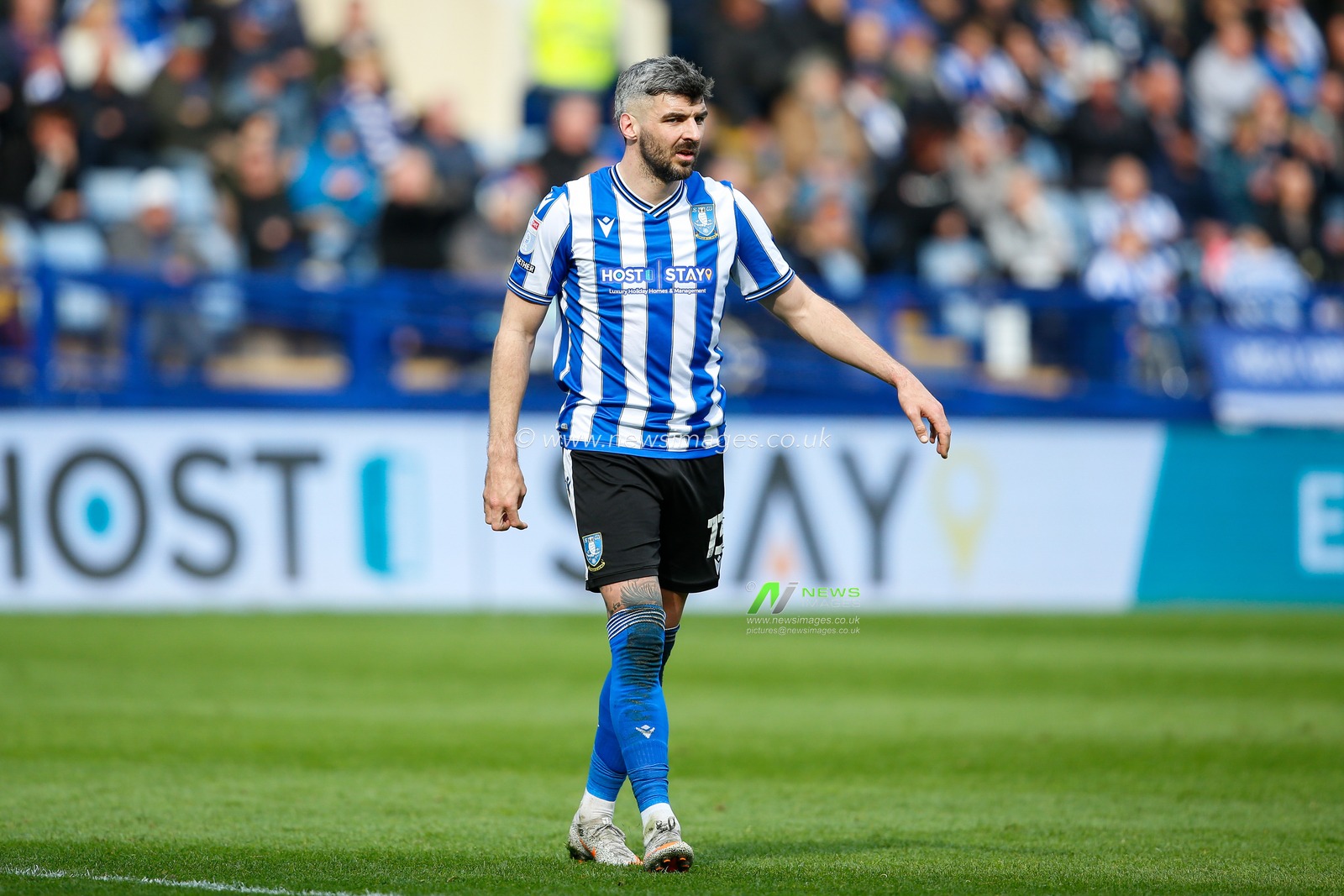 Callum Paterson #13 of Sheffield Wednesday during the Sky Bet League 1 match Sheffield Wednesday vs Exeter City at Hillsborough, Sheffield, United Kingdom, 22nd April 2023

(Photo by Ben Early/News Images)