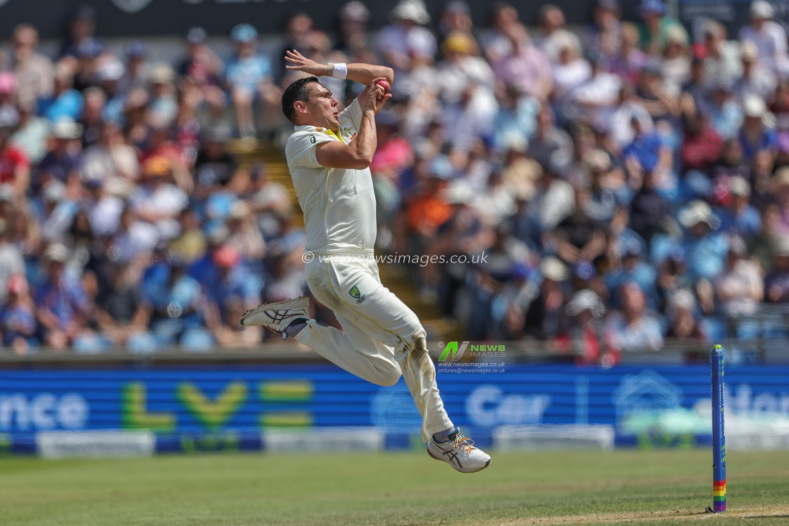Scott Boland of Australia delivering the ball during the LV= Insurance Ashes Third Test Series Day 4 England vs Australia at Headingley Stadium, Leeds, United Kingdom, 9th July 2023

(Photo by Mark Cosgrove/News Images)