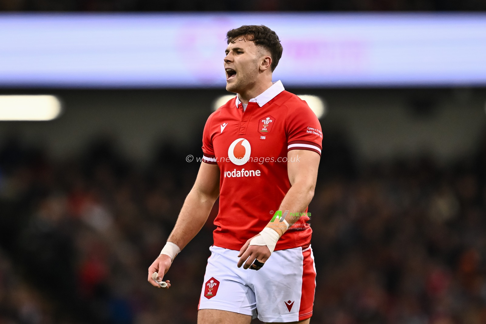 Mason Grady of Wales gives his team instructions during the 2024 Guinness 6 Nations match Wales vs Scotland at Principality Stadium, Cardiff, United Kingdom, 3rd February 2024

(Photo by Craig Thomas/News Images)