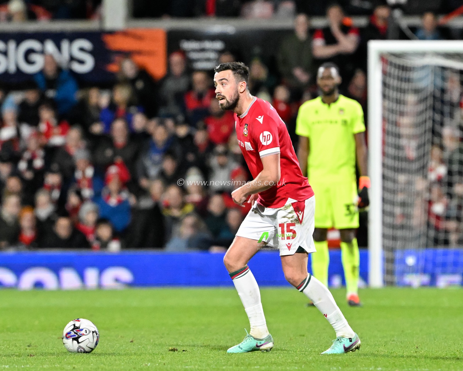 Eoghan O'Connell of Wrexham in action, during the Sky Bet League 2 match Wrexham vs Harrogate Town at SToK Cae Ras, Wrexham, United Kingdom, 12th March 2024

(Photo by Cody Froggatt/News Images)