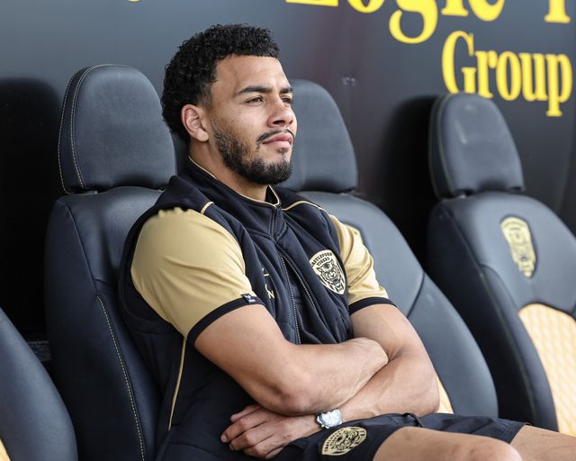 Darnell McIntosh of Castleford Tigers sits in the bench during the Betfred Super League round 12 match Castleford Tigers vs St Helens at OneBore Stadium, Castleford, Untied Kingdom on 23 May 2026

(Photo by Mark Cosgrove/News Images)