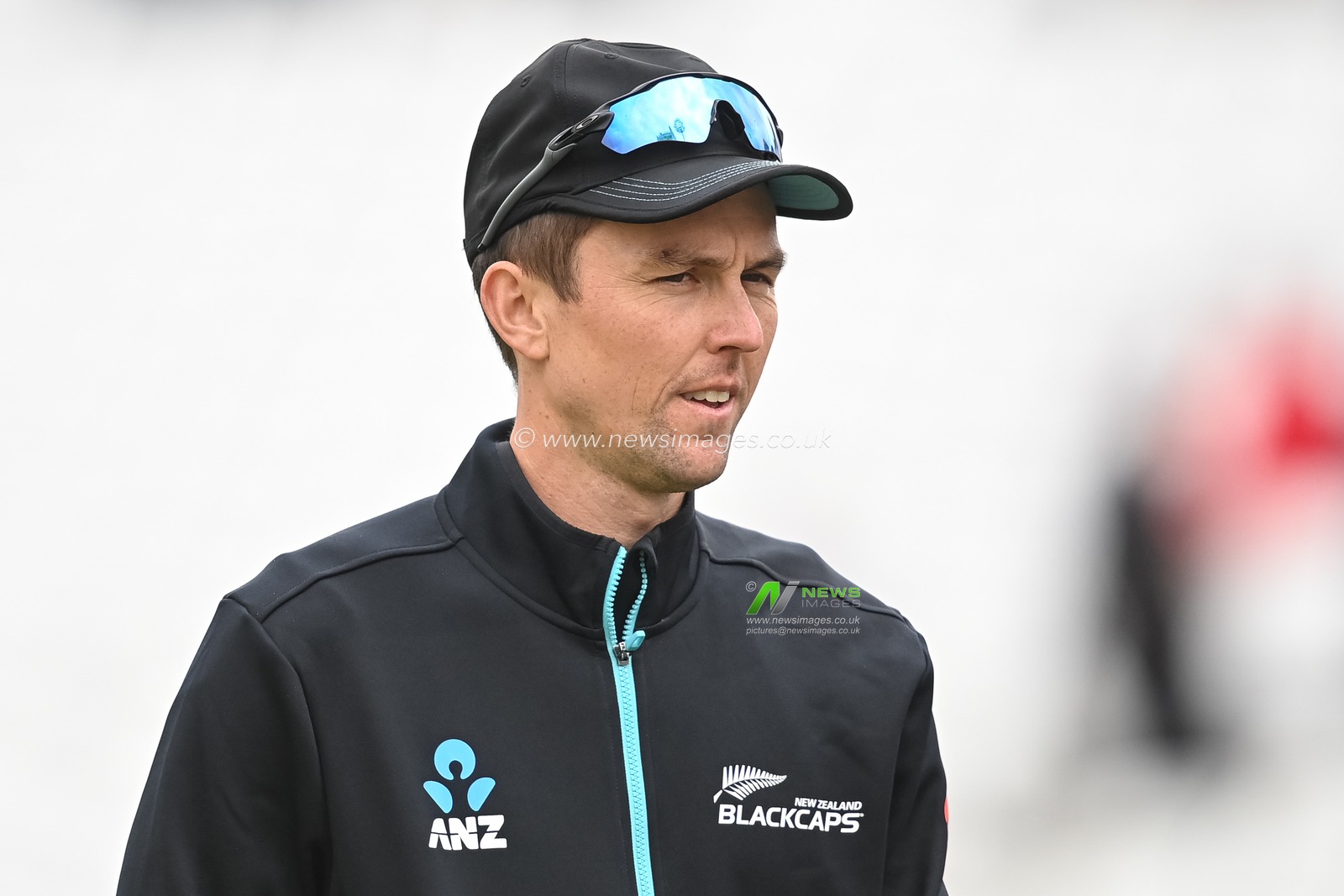 Trent Boult of New Zealand during the warmup session