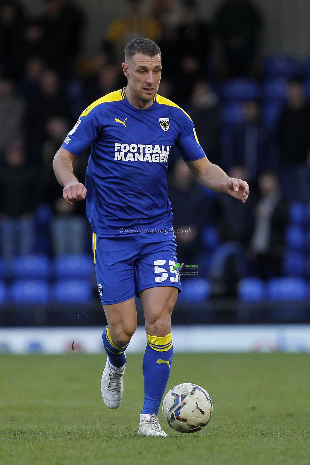 Lee Brown of #55 of AFC Wimbledon on the ball