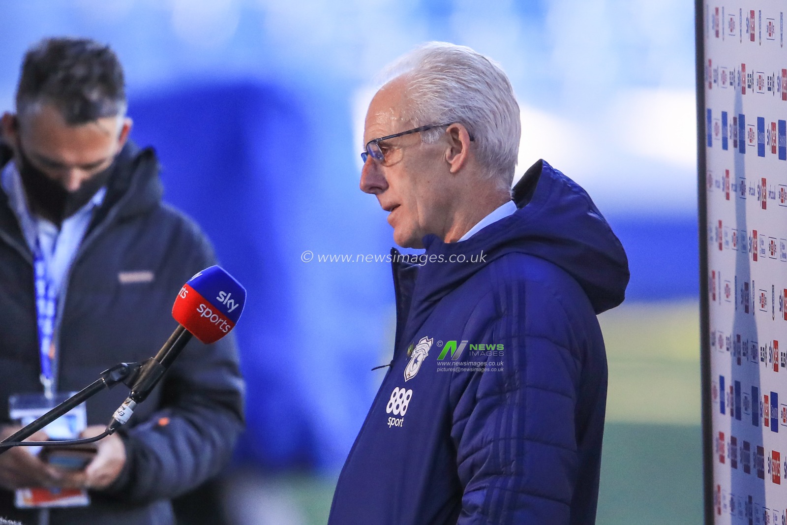 Mick McCarthy manager of Cardiff City speaks to the press ahead of kick-off