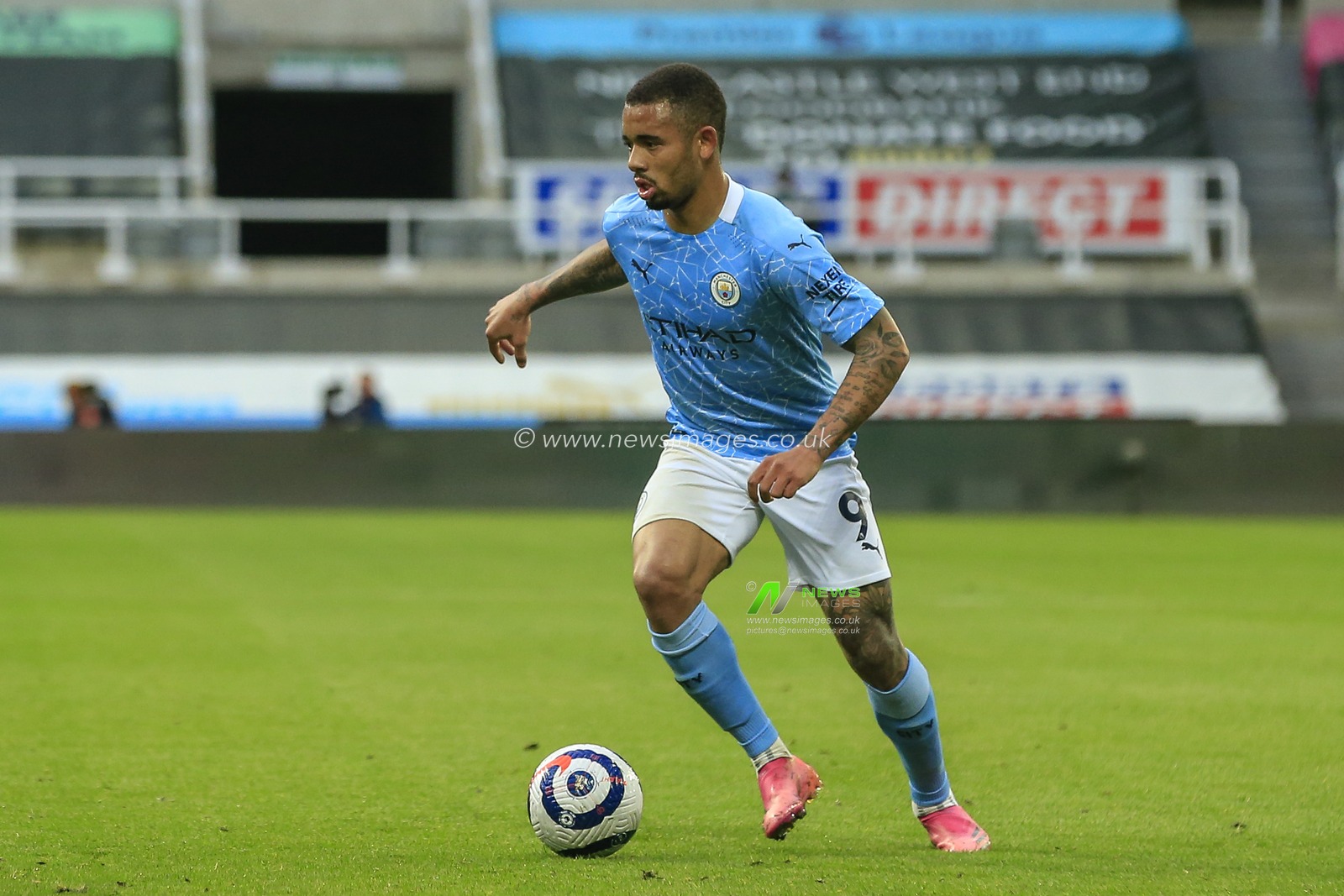 Gabriel Jesus #9 of Manchester City in possession of the ball